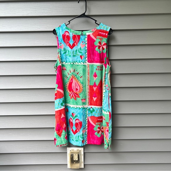 Paper Heart Anthropologie Patchwork Mini Shift Dress Hearts Love Colorful Size L - Picture 1 of 14